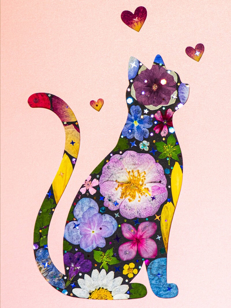 Couple Cat: Floral Soulmates 5"×7" 2 Pieces