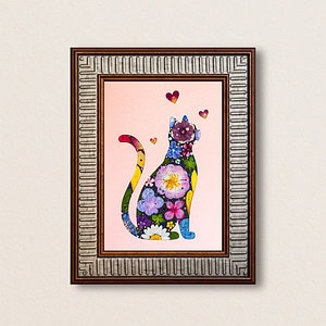 Couple Cat: Floral Soulmates 5"×7" 2 Pieces