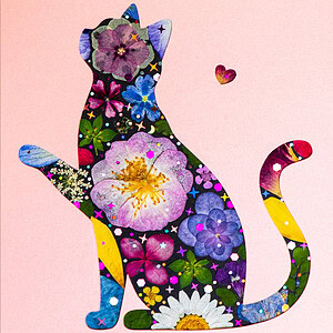 Couple Cat: Floral Soulmates 5"×7" 2 Pieces