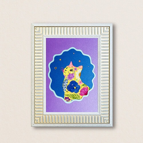 Looking Up Cat: Aura Nova 5"×7"