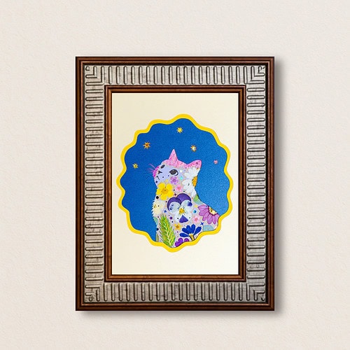 Looking Up Cat: Lunar Lyric 5"×7"