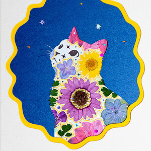 pressed_flower_art_kit_cat_looking_up_snow_night_detail Looking Up Cat — 2025 Best Seller