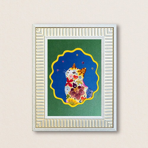 Looking Up Cat: Woodland Heart 5"×7"