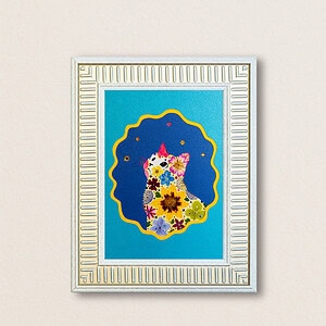 pressed_flower_art_kit_cat_looking_up_golden_meadow_frame Looking Up Cat: Golden Meadow 5"×7"