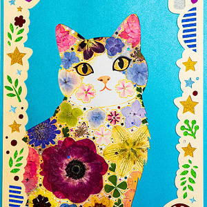 pressed_flower_art_kit_cat_serene_secret_garden_detail Serene Cat: Secret Garden 8.3"×11.7"