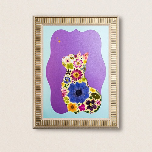 pressed_flower_art_kit_cat_sky_starry_eyes_frame Sky Cat: Starry Eyes 8.3"×11.7"